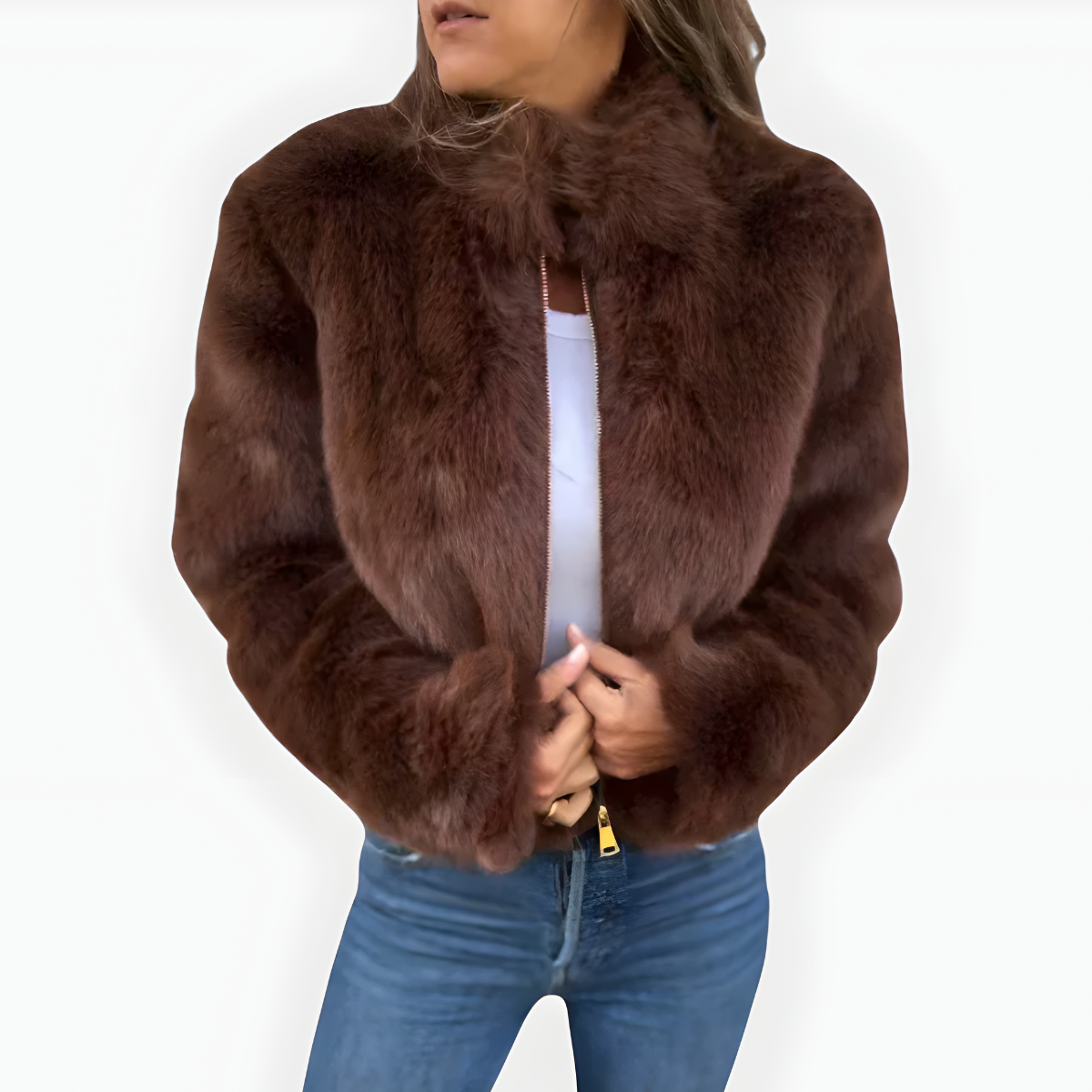 Aileen | Tekoturkki-talvitakki pystykauluksella