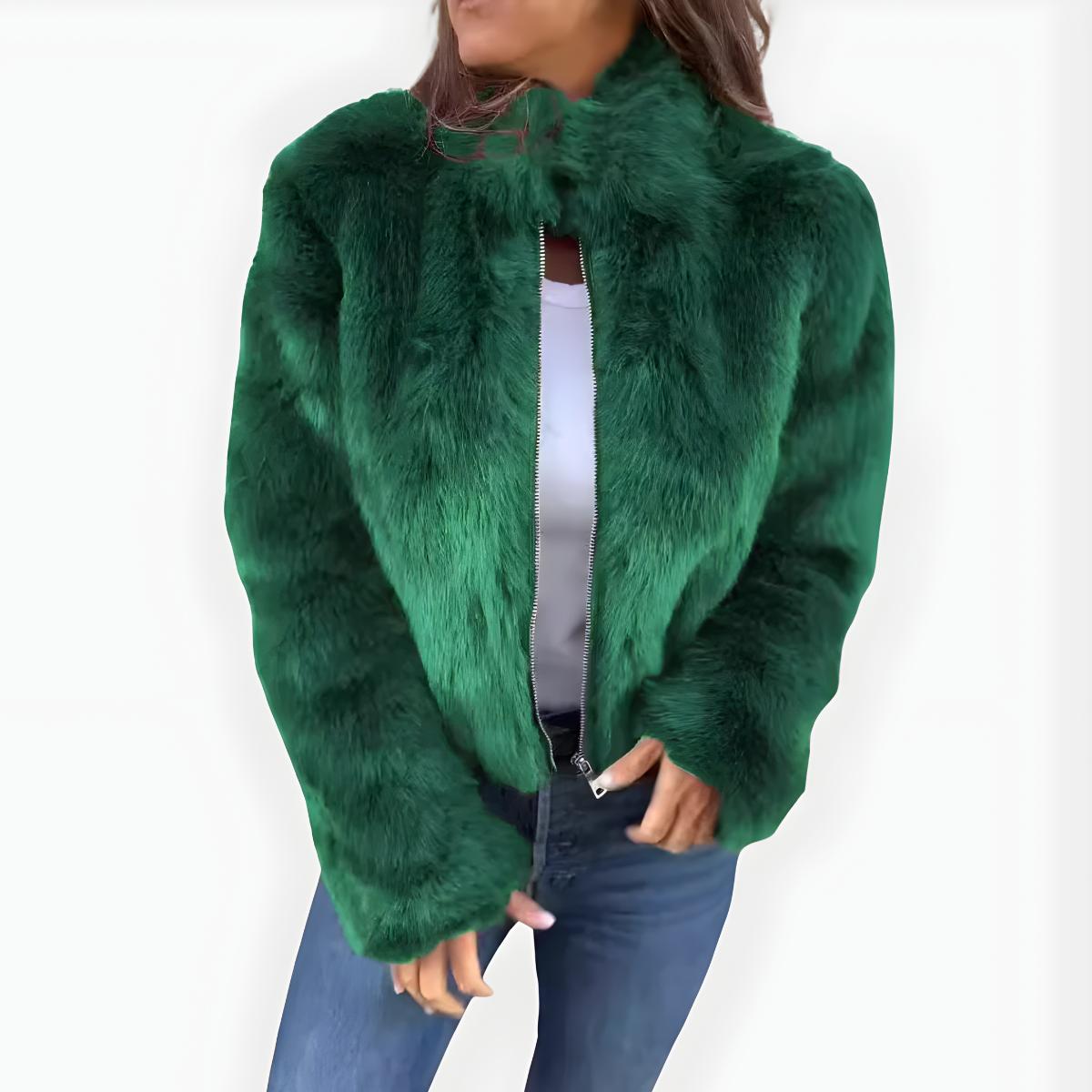 Aileen | Tekoturkki-talvitakki pystykauluksella